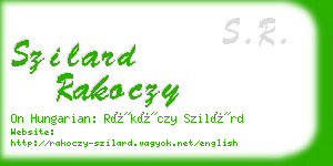 szilard rakoczy business card